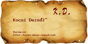 Kocsi Dezső névjegykártya